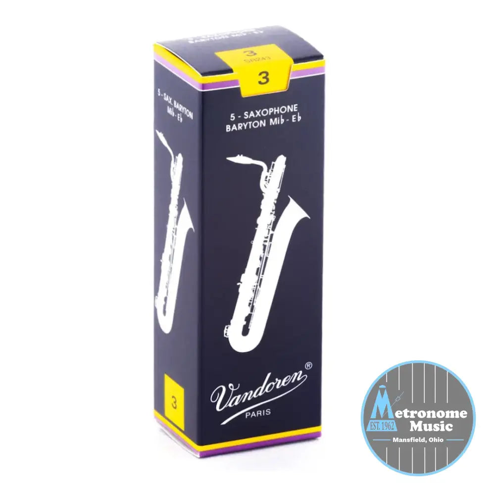 Vandoren Traditional Baritone Saxophone Reeds- #3 Box of 5 - Metronome Music Inc.