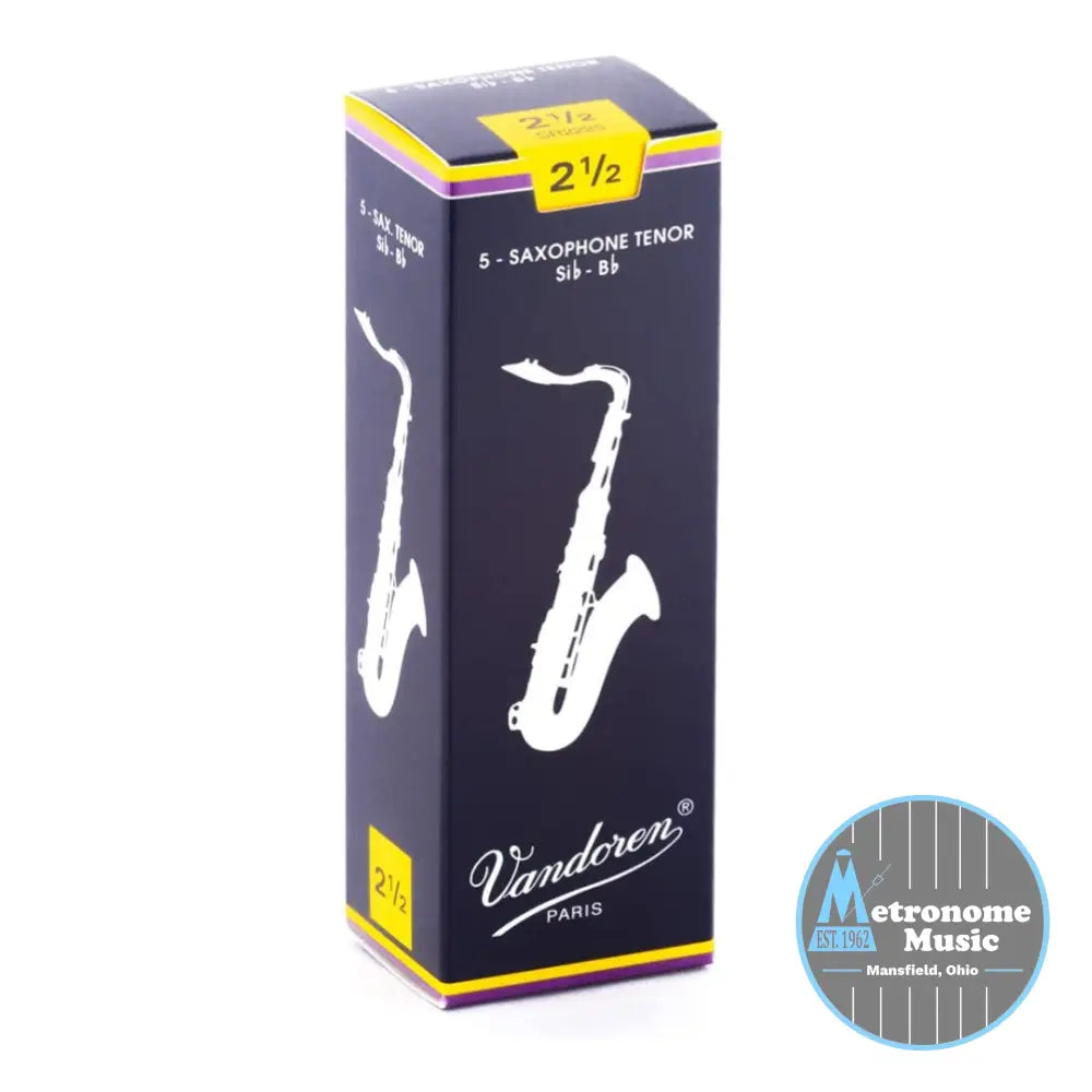 Vandoren Traditional Tenor Saxophone Reeds- #2.5 Box of 5 - Metronome Music Inc.