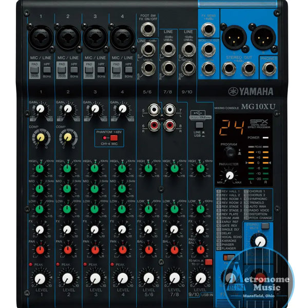 Yamaha 10-Channel Mixing Console MG10XU | Metronome Music Inc.