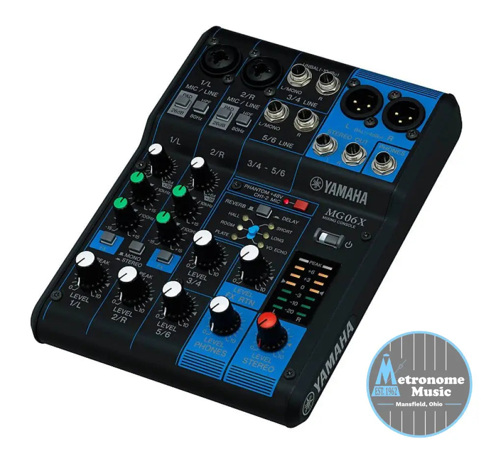 Yamaha 6-Channel Analog Mixer MG06X - Metronome Music Inc.