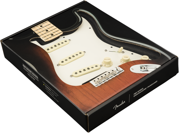 Fender Pre-Wired Strat Pickguard, Custom Shop Custom '69 SSS, Parchment 11 Hole PG - Metronome Music Inc.