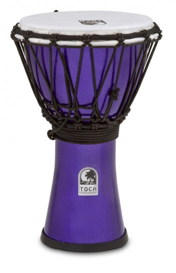 Toca Freestyle Colorsound 7” Djembe, Metallic Indigo - Metronome Music Inc.
