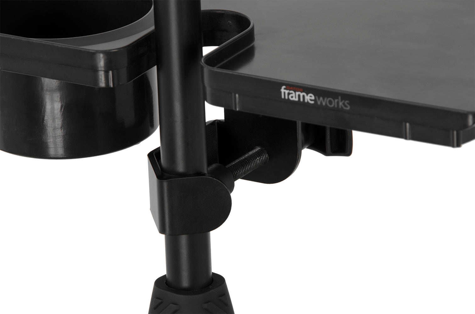 Gator Frameworks Mic Stand Accessory Tray with Drink Holder - Metronome Music Inc.