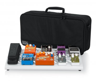 Gator White Large aluminum pedal board with Gator carry bag and bottom mounting power supply bracket - Metronome Music Inc.