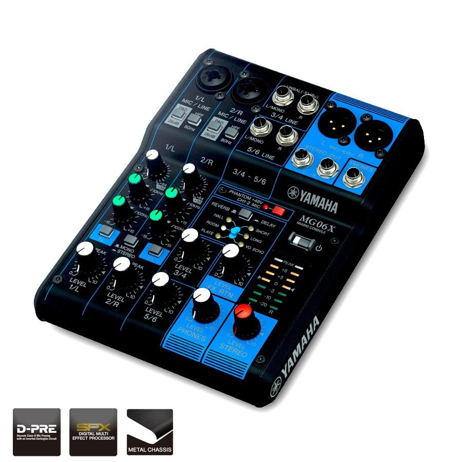 Yamaha 6-Channel Analog Mixer MG06X