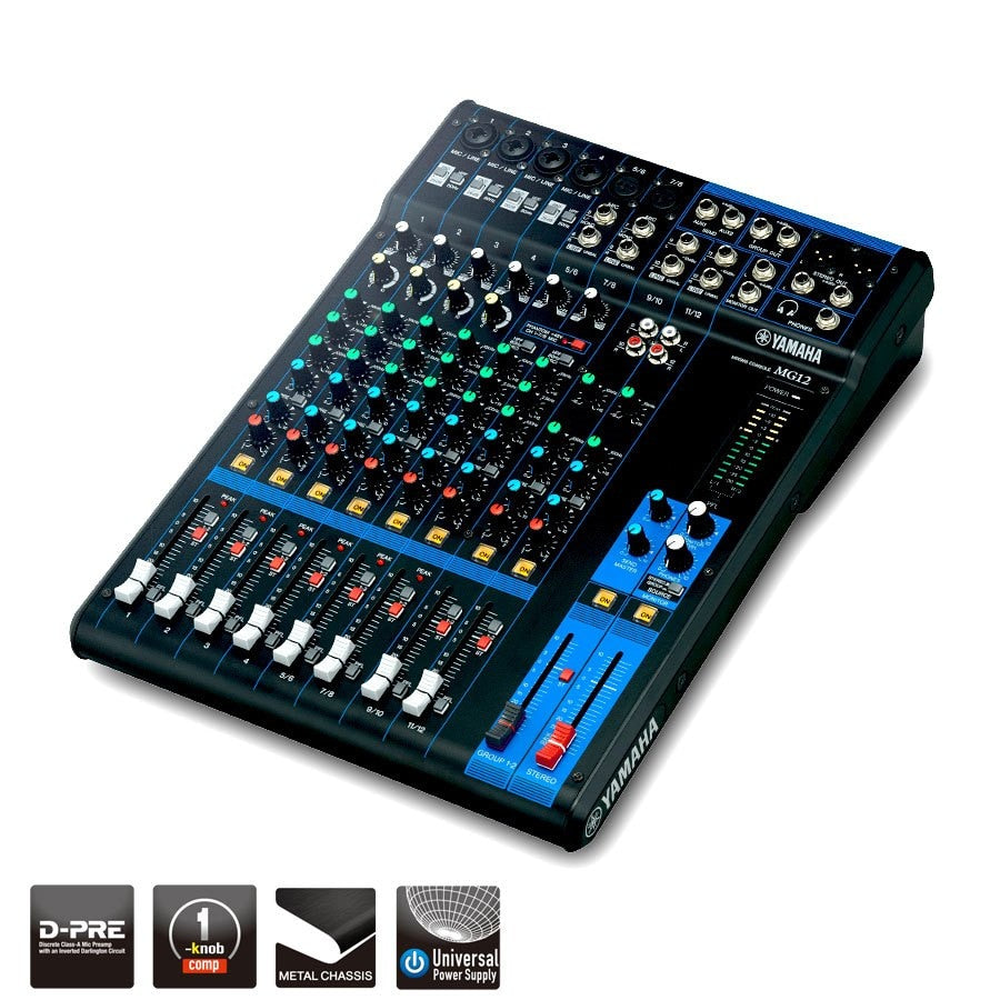 Yamaha 12-Channel Mixing Console MG12 - Metronome Music Inc.