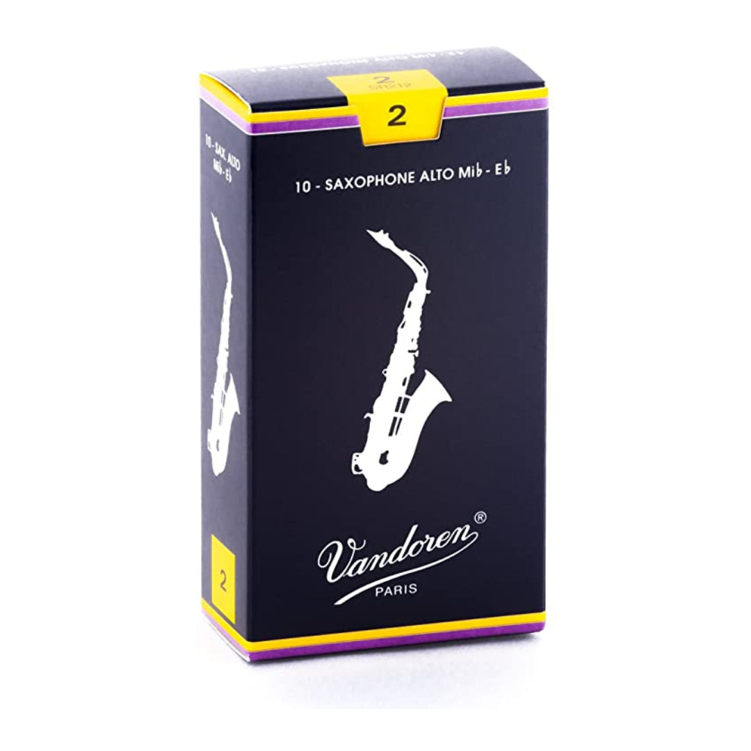 Vandoren Traditional Alto Saxophone Reed- #2 Box of 10 - Metronome Music Inc.